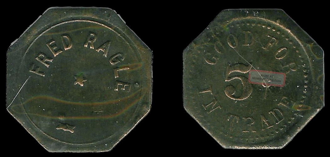 Fred Ragle - 5¢ Token Brass | Octagon Vacketta #: Unlisted