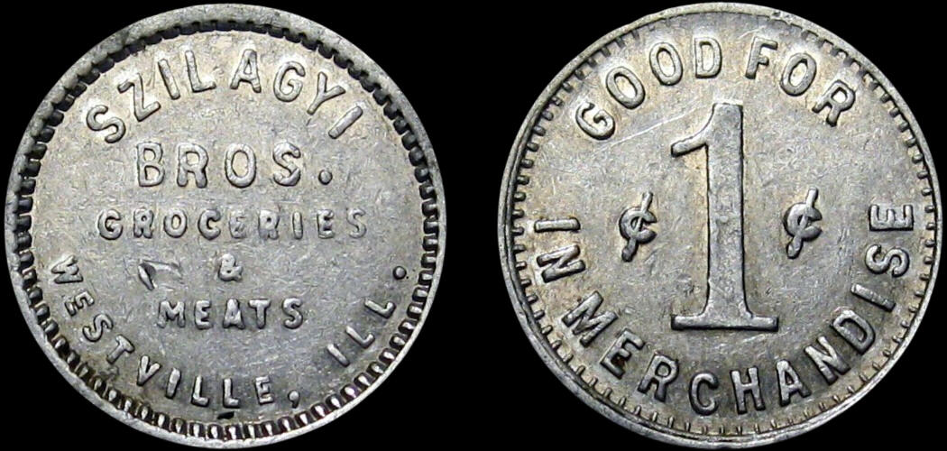 Szilagyi Bros - 1¢ Token Aluminum | Round | Small Letters Vacketta #: Wvl-41-1 [v.2]