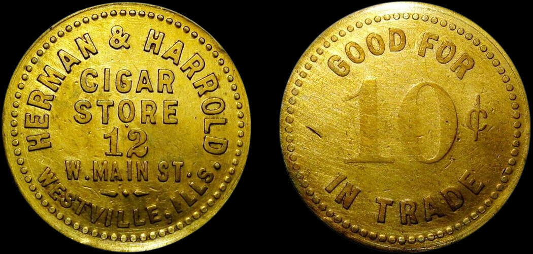 Herman & Harrold - 10¢ Token Brass | Round Vacketta #: Unlisted