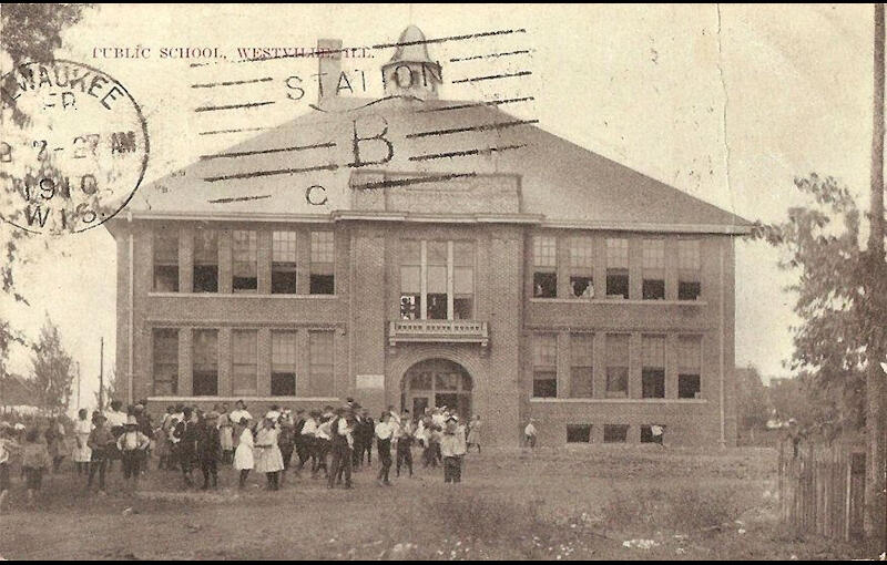 1910 Westville Central School Postcard