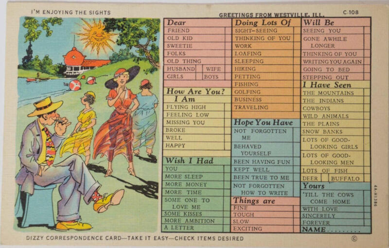 Greetings from Westville Postcard