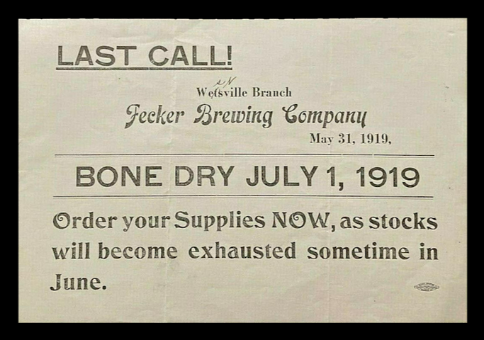 1917 Fecker Brewing Pre-Prohibition Westville Flyer